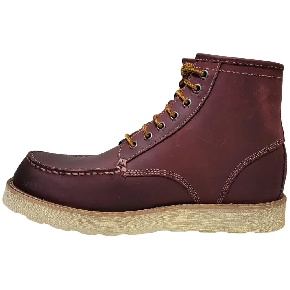 Eastland Men Lumber Up Moc Toe Combat Boots Size US 8.5M Oxblood Red Leather